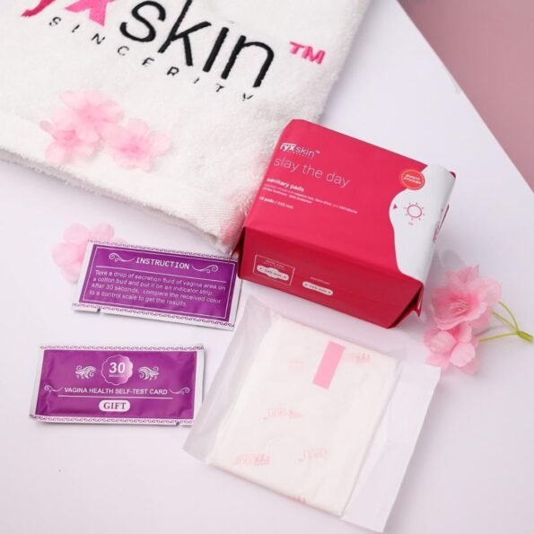 Ryxskin sanitary pads with negative Ion and vaginal test kit