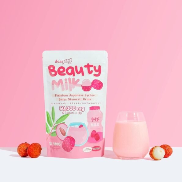 dearface Beauty Milk Premium Japanese Strawberry Glutathione Drink (10 sachets x 18g) (2)