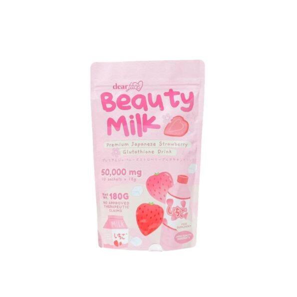 dearface Beauty Milk Premium Japanese Strawberry Glutathione Drink (10 sachets x 18g)